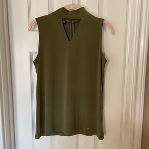 Sleeveless mock neck blouse